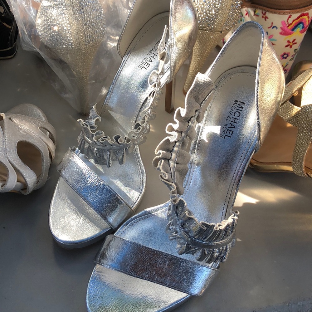 Mk silver heels